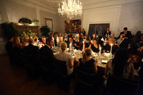 Guests enjoying dinner