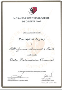 The Geneva Grand Prix of watchmaking in 2002