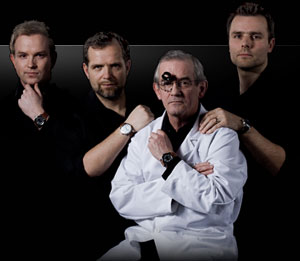 Sigurdir Gildberson - watchmaker, mechanic, Julius Gayderson - pilot, Grimkel Sigurdson - designer and Gilberd Gudonson - watchmaker