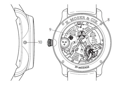 Moser Perpetual 1 watch schematic image