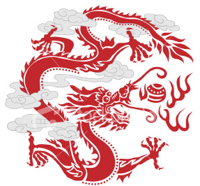 Chinese dragon with five claws