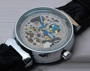 Louis Vuitton Skeleton Auto Unisex Wrist Watch Very Rare Full Box Set.