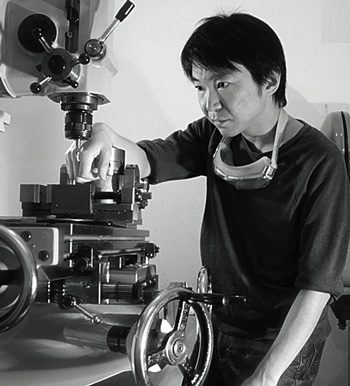 Hajime Asaoka in his workshop