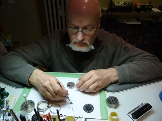 master watchmaker Mr. Ulrich Schlüter is assembling Tourby watch