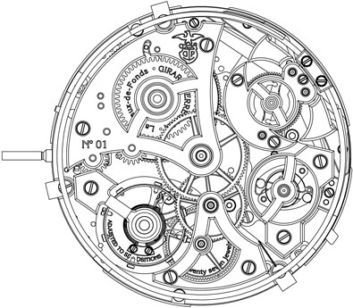 manufactory mechanical mechanism Girard-Perregaux P E09-0001