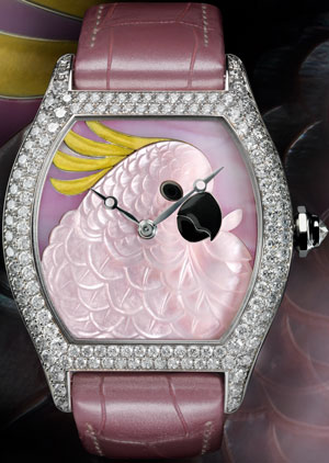 lady's watch Large model Tortue, Cockatoo motif