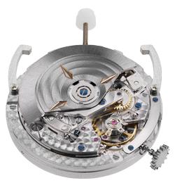 backside of DATEZONER watch mechanism