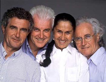 Benetton family: Carlo, Guilberto, Giuliana and Luciano