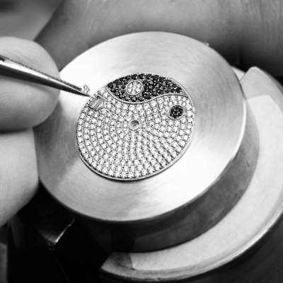 Formula 1 Yin Yang watch dial inlaying with diamonds