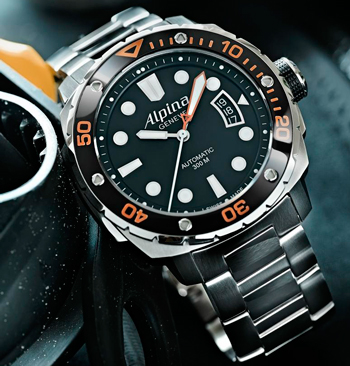 300 Extreme Diver 300 Orange watch by Alpina