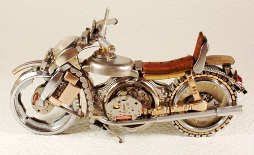 Motorcycle from the old watches