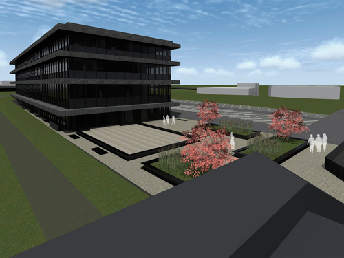 Modeled project of the building future image of an area of 743 square meters