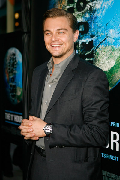 Leonardo DiCaprio with Jaeger-LeCoultre Master Compressor Extreme Lab watch at the premiere of his documental film "The 11th Hour"