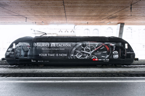 Swiss Locomotive with Maurice Lacroix Ad