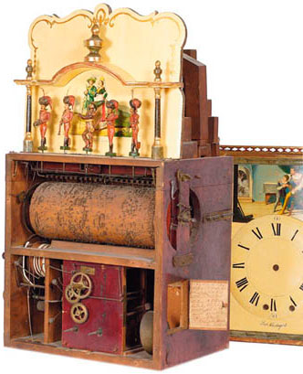 Musical clock with organ