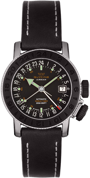 Timepiece with Three Time Zones Indication - Airman 18 Sphair by Glycine