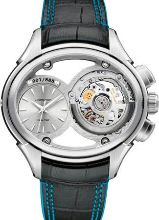 Timepiece with two mechanisms - Jazzmaster Face2Face by Hamilton