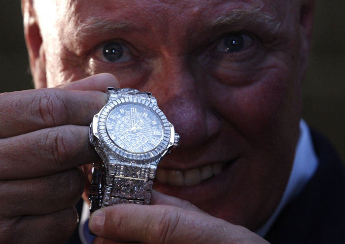 Jean-Claude Biver with Hublot 5 Million Dollar Big Bang watch