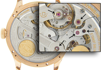 jewels in the watch mechanism