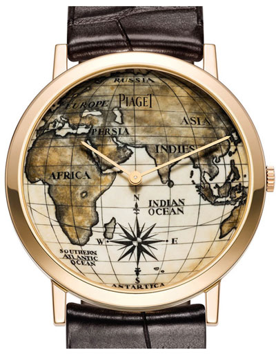Eastern Hemisphere on the Piaget Altiplano Scrimshaw Watch Dial