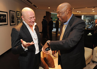IWC CEO Georges Kern and Howard Bingham, Muhammad Ali’s personal photo biographer and lifelong friend, with his Big Pilot Ali Edition