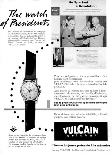 The first Presidents’ Watch by Vulcain