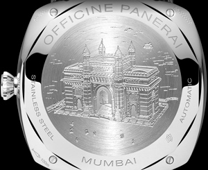 caseback of Panerai Mumbai Radiomir 10 Days GMT 47mm (Ref. PAM00471)