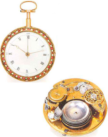 Pocket watch by a wizard Jacquet-Droz with a 5-bell carillon, 1785