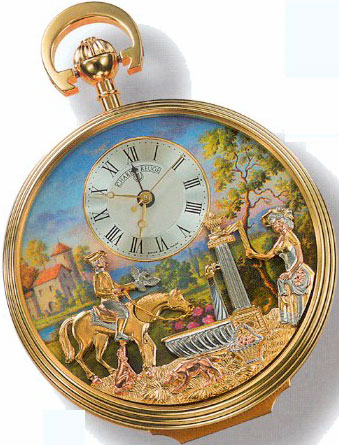 Reuge musical pocket watch with automatons