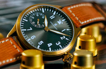 Nav B-Uhr 44, 47 handwinding bronze watch by Steinhart