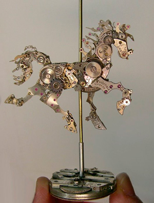 Sculpture from old watches by Sue Beatrice