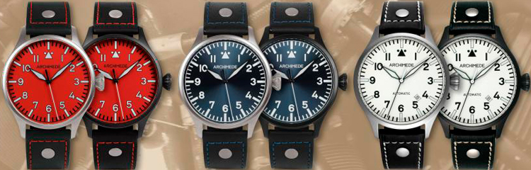 Pilot 42 Red, White and Blue watches by Archimede