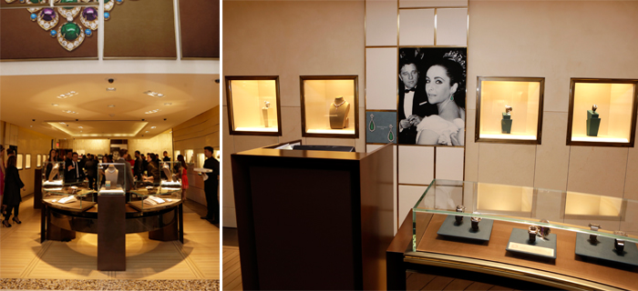 New Bulgari boutique in Beverly Hills, which hosted the presentation of the jewelry Elizabeth Taylor