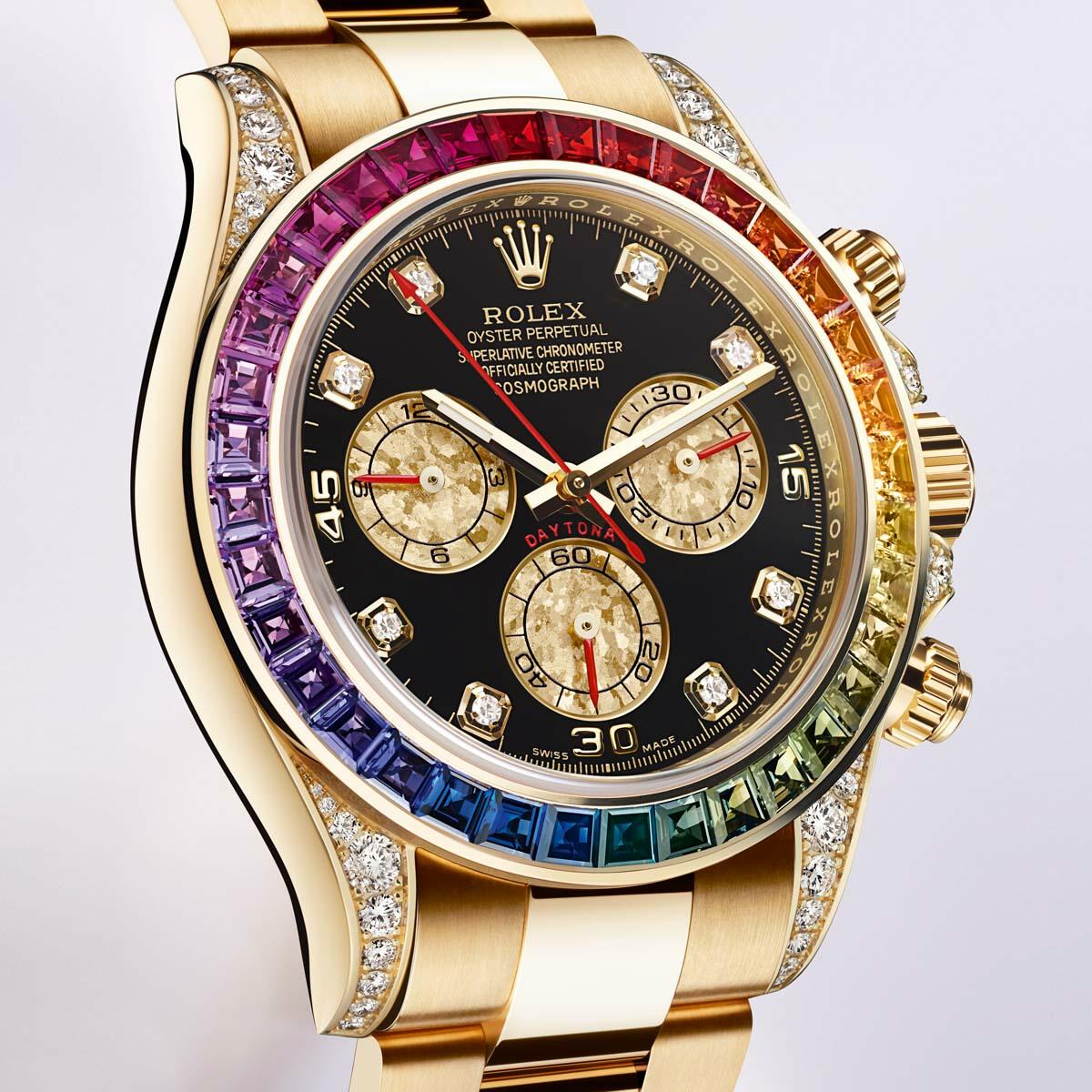 The colors of the rainbow Daytona Rainbow Watch by Rolex