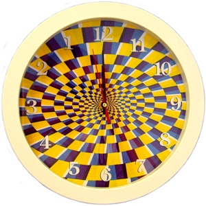 wall clock with reverse stroke "Illusion"