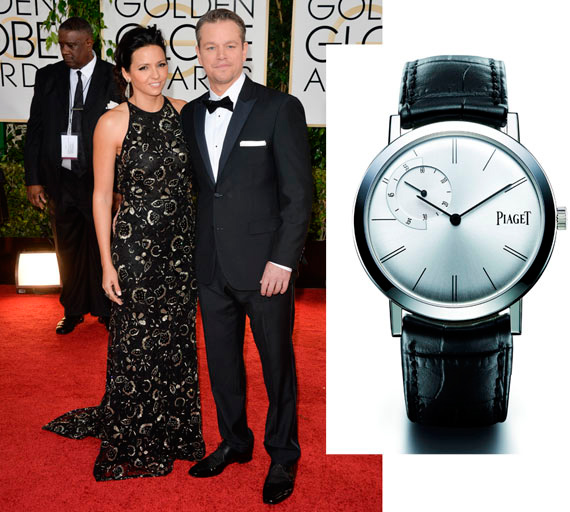 Luciana Barroso, Matt Damon and Piaget Altiplano 40mm watch