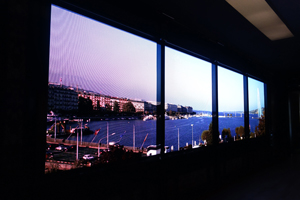 Panorama of Geneva on giant screens