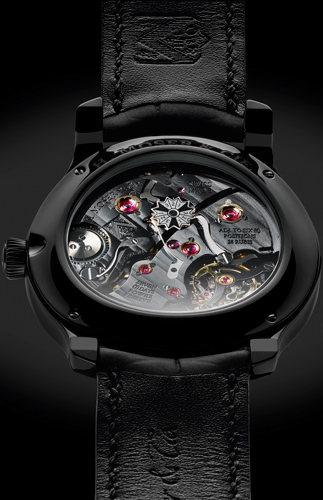 Caseback of H. Moser & Cie. Perpetual Calendar Black Edition (Reference 341.050-020)