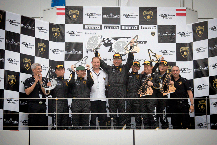 winners of Lamborghini Blancpain Super Trofeo Asia Series 2012 racing