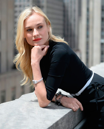 Diane Kruger with Reverso Cordonnet Duetto watch