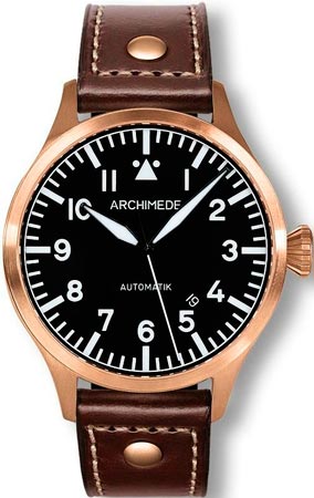 Pilot 42 Bronze watch by Archimede