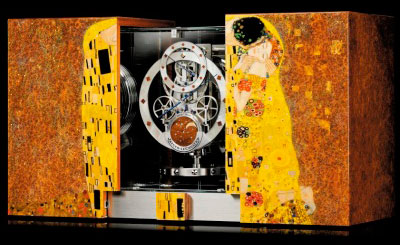 New Jaeger-LeCoultre Atmos Marqueterie Watch in honor of Gustav Klimt