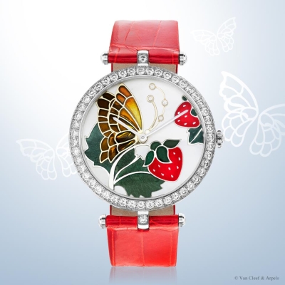 Papillon Rouge Gourmand watch from Lady Arpels Papillon Extraordinary Dials collection