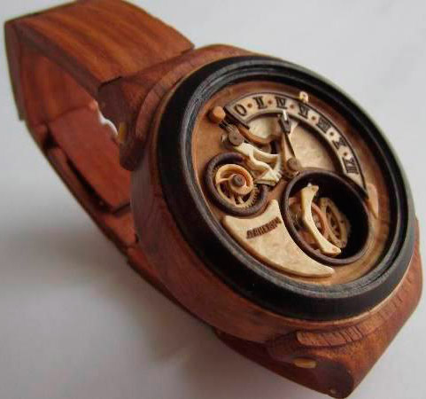 Wooden Watch with a Tourbillon by Valery Danevich