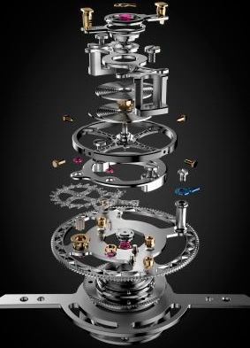 Movement of Tourbillon Régulateur watch