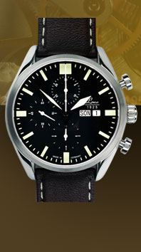 wristwatch Laco Valjoux 44 black