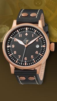 wristwatch Laco Elegant Pilot Rosegold 42 Type A, automatic