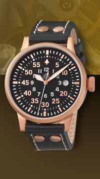 wristwatch Laco Elegant Pilot Rosegold 42 Type B, quartz