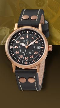 wristwatch Laco Elegant Pilot Rosegold 36 Type B, quartz
