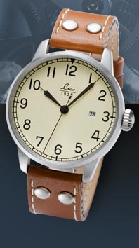 wristwatch Laco Navy Miyota creme Automatic